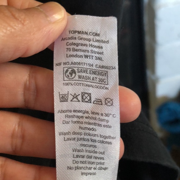 Mens TOPMAN T-shirt. Size L. Cuffed sleeves - Picture 5 of 6